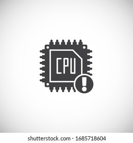 Processor chip related icon on background for graphic and web design. Creative illustration concept symbol for web or mobile app.