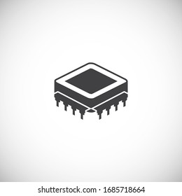 Processor chip related icon on background for graphic and web design. Creative illustration concept symbol for web or mobile app.