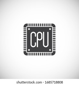 Prozessorchipsymbol auf dem Hintergrund für Grafik und Webdesign. Symbol für kreatives Illustrationskonzept für Web- oder mobile App.
