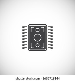 Processor chip related icon on background for graphic and web design. Creative illustration concept symbol for web or mobile app.