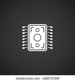 Processor chip related icon on background for graphic and web design. Creative illustration concept symbol for web or mobile app.