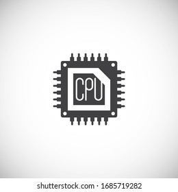 Icono relacionado con el chip del procesador en segundo plano para diseño gráfico y web. Símbolo de concepto de ilustración creativa para aplicación web o móvil.