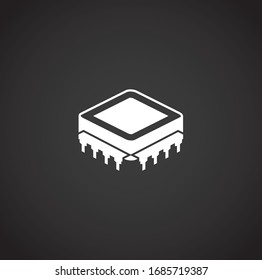 Processor chip related icon on background for graphic and web design. Creative illustration concept symbol for web or mobile app.