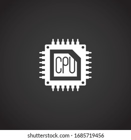 Icono relacionado con el chip del procesador en segundo plano para diseño gráfico y web. Símbolo de concepto de ilustración creativa para aplicación web o móvil.