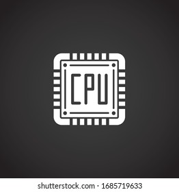 Icono relacionado con el chip del procesador en segundo plano para diseño gráfico y web. Símbolo de concepto de ilustración creativa para aplicación web o móvil.