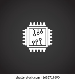 Processor chip related icon on background for graphic and web design. Creative illustration concept symbol for web or mobile app.