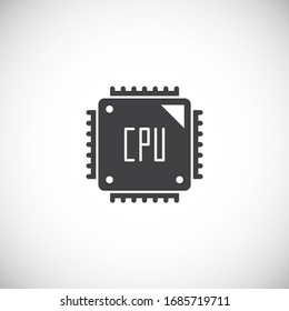 Processor chip related icon on background for graphic and web design. Creative illustration concept symbol for web or mobile app.