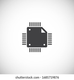 Prozessorchipsymbol auf dem Hintergrund für Grafik und Webdesign. Symbol für kreatives Illustrationskonzept für Web- oder mobile App.
