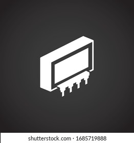 Processor chip related icon on background for graphic and web design. Creative illustration concept symbol for web or mobile app.