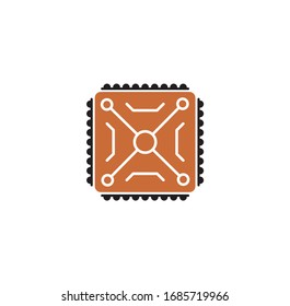Processor chip related icon on background for graphic and web design. Creative illustration concept symbol for web or mobile app.