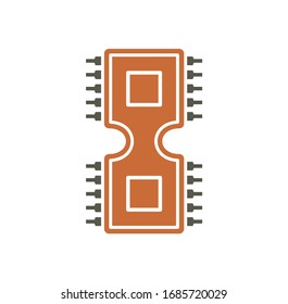 Processor chip related icon on background for graphic and web design. Creative illustration concept symbol for web or mobile app.
