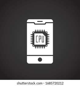 Processor chip related icon on background for graphic and web design. Creative illustration concept symbol for web or mobile app.