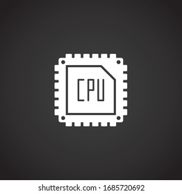 Processor chip related icon on background for graphic and web design. Creative illustration concept symbol for web or mobile app.