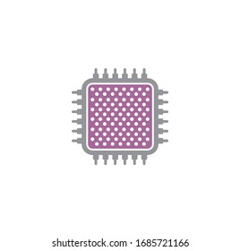 Processor chip related icon on background for graphic and web design. Creative illustration concept symbol for web or mobile app.