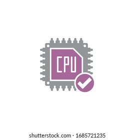Processor chip related icon on background for graphic and web design. Creative illustration concept symbol for web or mobile app.