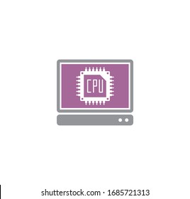 Processor chip related icon on background for graphic and web design. Creative illustration concept symbol for web or mobile app.