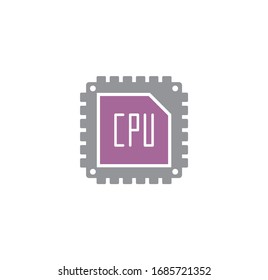 Processor chip related icon on background for graphic and web design. Creative illustration concept symbol for web or mobile app.