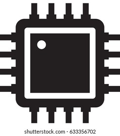 Processor Chip Vector Icon 