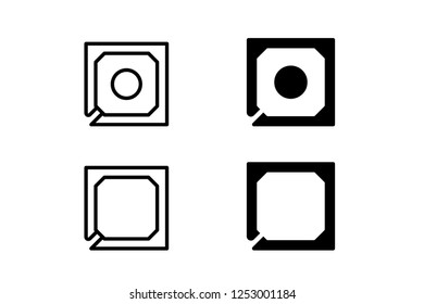 Processor chip vector icon illustration