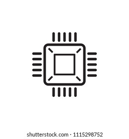 processor chip vector icon logo template