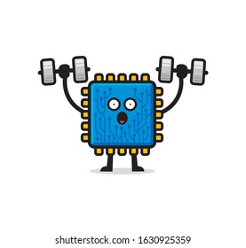 processor chipset mascot character design