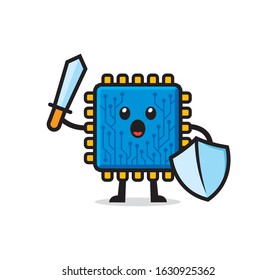 processor chipset mascot character design