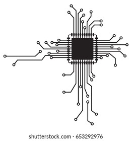 Processor, Circuit Board, Technology Vector Illustration. 