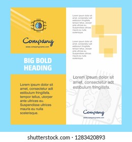 Processor Company Brochure Title Page Design. Company profile, annual report, presentations, leaflet Vector Background
