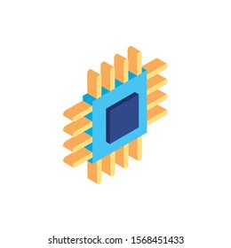 processor computer chip isolated icon vector illustration design