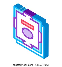 processor computer component color icon vector. isometric processor computer component sign. color isolated symbol illustration