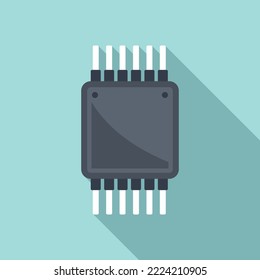 Processor cpu icon flat vector. Chip cpu. Data core