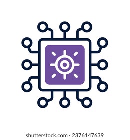 processor dual tone icon. vector icon for your website, mobile, presentation, and logo design.