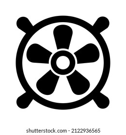 Processor Fan Glyph Icon Black Design