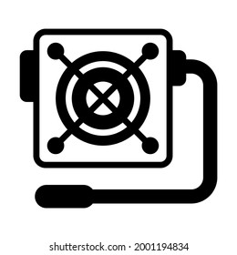 Processor Fan vector Icon-  Black style high quality vector illustration.