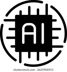 processor glyph icon illustration vector