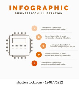 Processor, Hardware, Computer, PC, Technology Infographics Template for Website and Presentation. Line Gray icon with Orange infographic style vector illustration