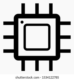 Processor icon. Chip Icon. New Central Processing Unit Icon. Commercial line vector icon for websites and mobile minimalistic flat design.