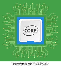 Processor Icon Circuit Board Vector Illustration