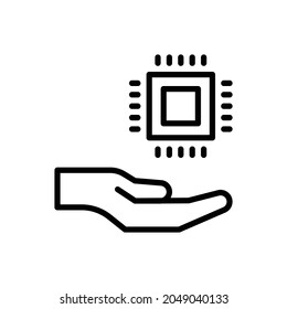 processor icon, circuit ship icon vector illustration