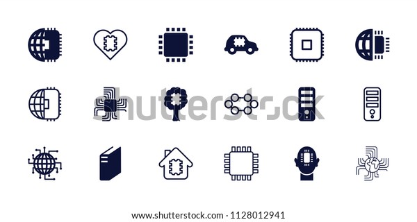 Processor icon. collection of 18 processor filled
and outline icons such as cpu. editable processor icons for web and
mobile.