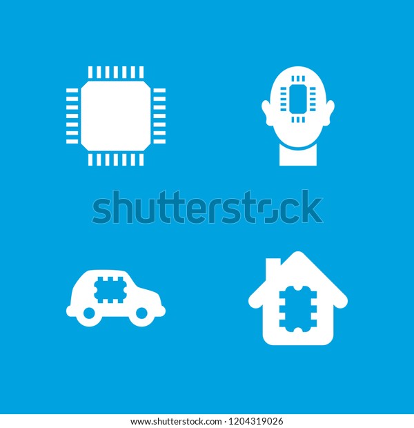 Processor\
icon. collection of 4 processor filled icons such as cpu in house.\
editable processor icons for web and\
mobile.