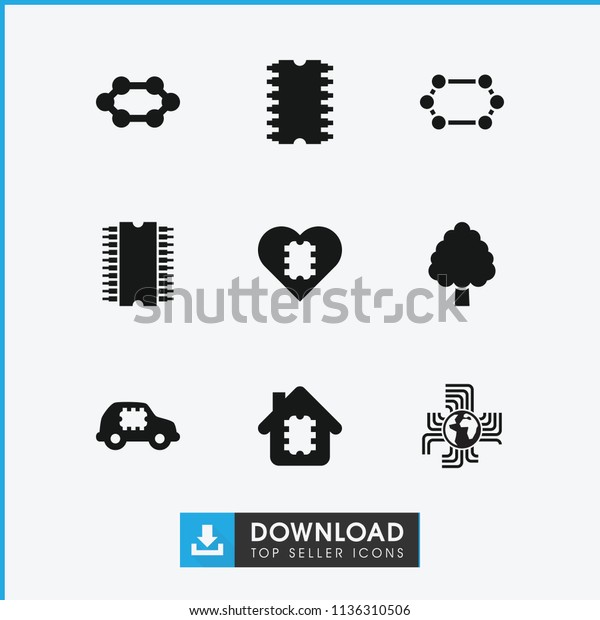 Processor icon.\
collection of 9 processor filled icons such as cpu. editable\
processor icons for web and\
mobile.