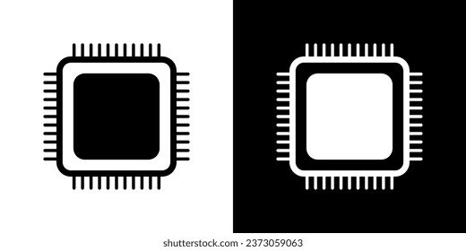 Icono del procesador. Ilustración de tecnología de la CPU. Icono vector del procesador de CPU.