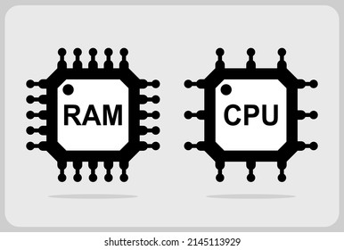 Processor Icon. CPU icon in Vector illustration.