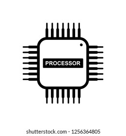 processor icon, cpu icon vector on white background editable eps10
