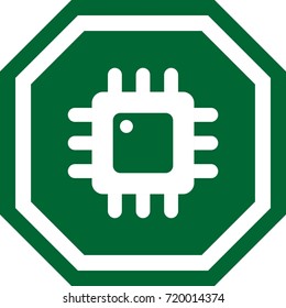 Processor  icon. Design of an octagonal sign. 
