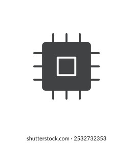 Processor icon flat and simple set design