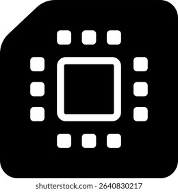 processor icon glyph style design