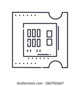 Processor icon, linear isolated illustration, thin line vector, web design sign, outline concept symbol with editable stroke on white background.