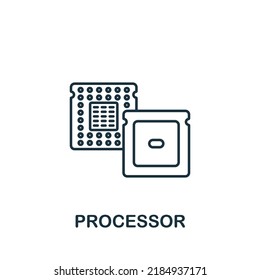 Prozessorsymbol. Einfarbiges Symbol für künstliche Intelligenz für Vorlagen, Webdesign und Infografiken